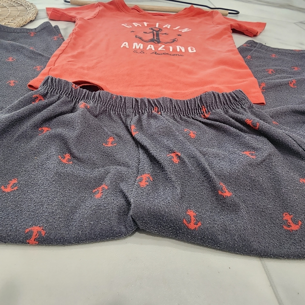 [ Carter's] size 6, boys coral and gray pajama set- " captain awesome "⚓️🔱 - Picture 13 of 13